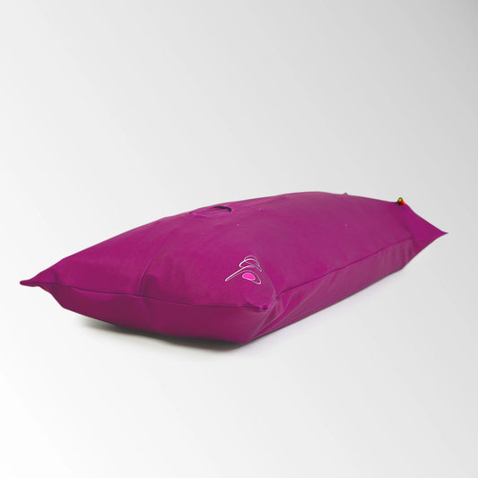 Pillowsforeplay Bolero- Photographed from a lower angle showing its depth #variant:slip-color-pink-satin-slip