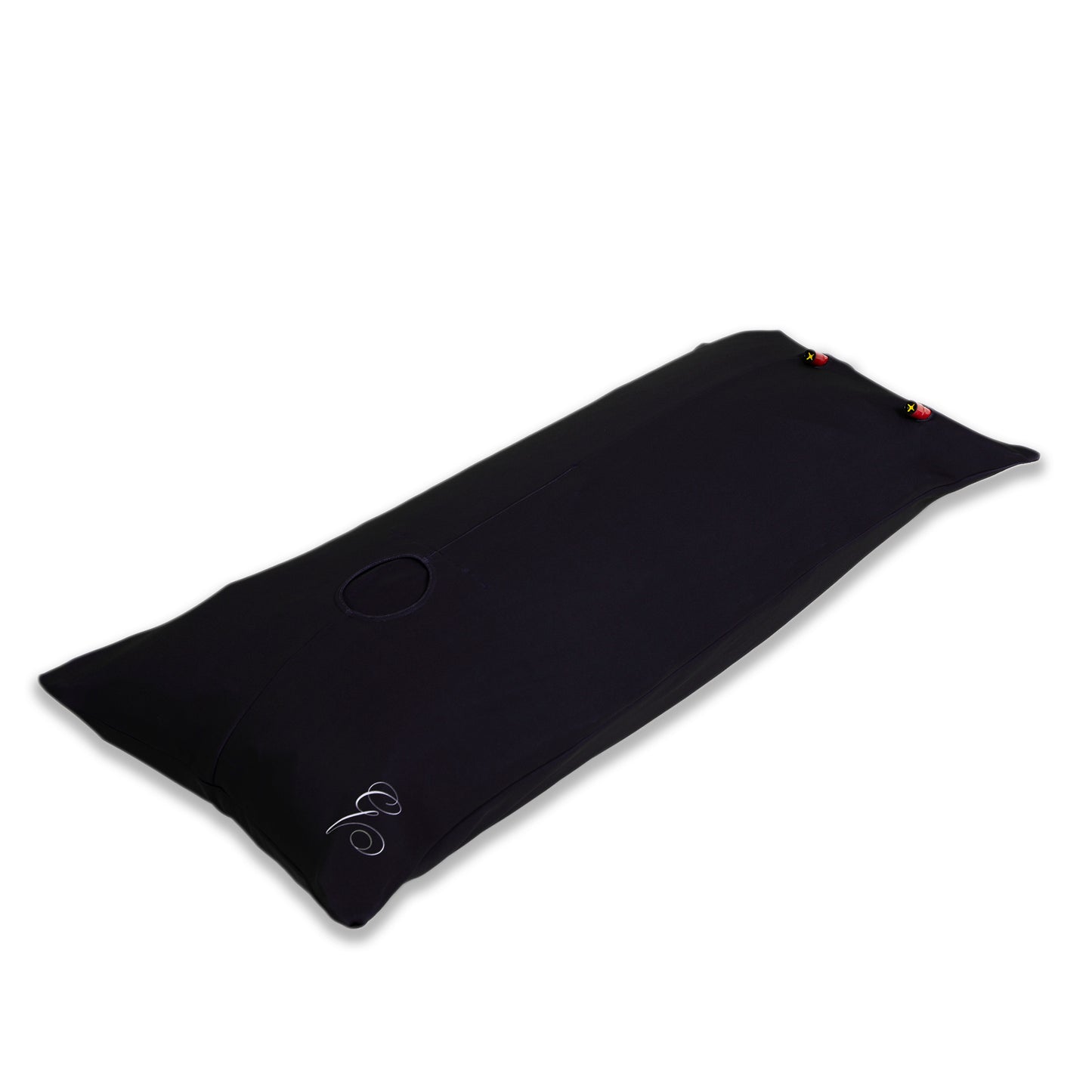 The Bolero pillow from Pillowsforeplay encased in the Black Slip. Just add your toy and away you go. 