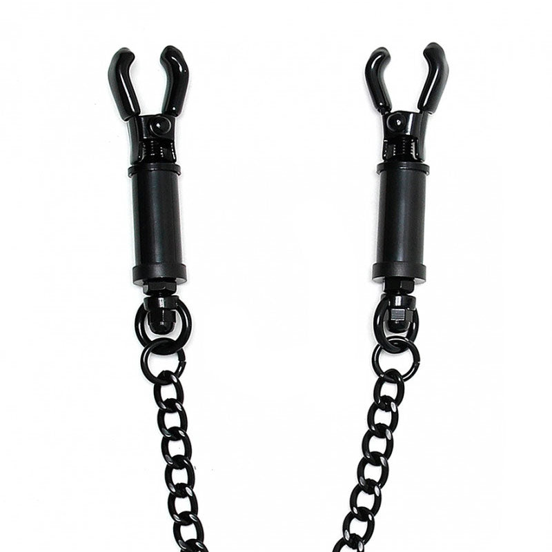 Black Metal Adjustable Nipple Clamps With Chain
